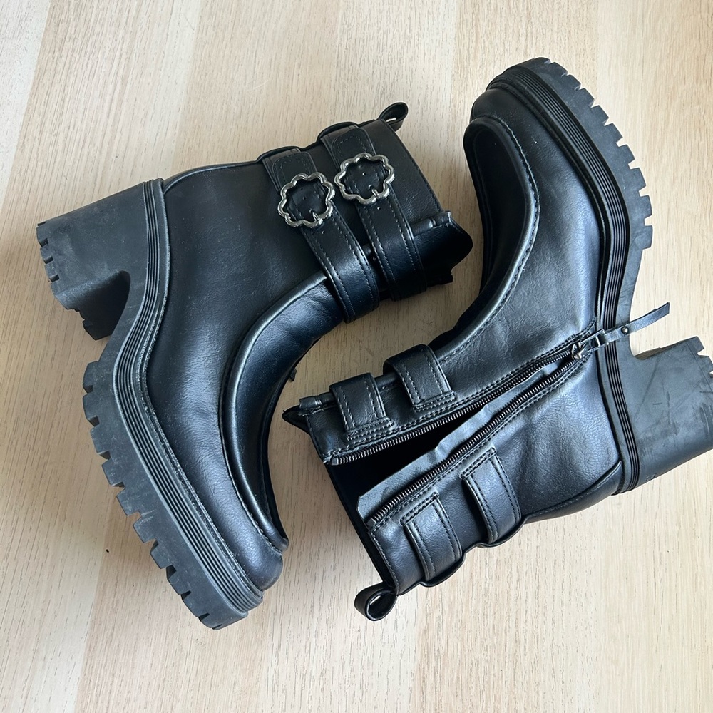 Sam & Libby Heeled Combat Boots